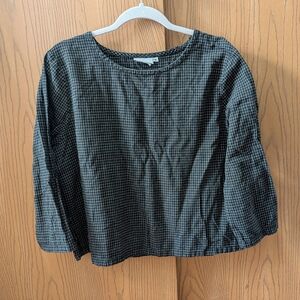 Hot Cotton Black and White Linen Cotton Blouse